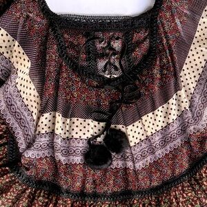 Anthropologie Multicolor Floral and Polka Dot Blouse